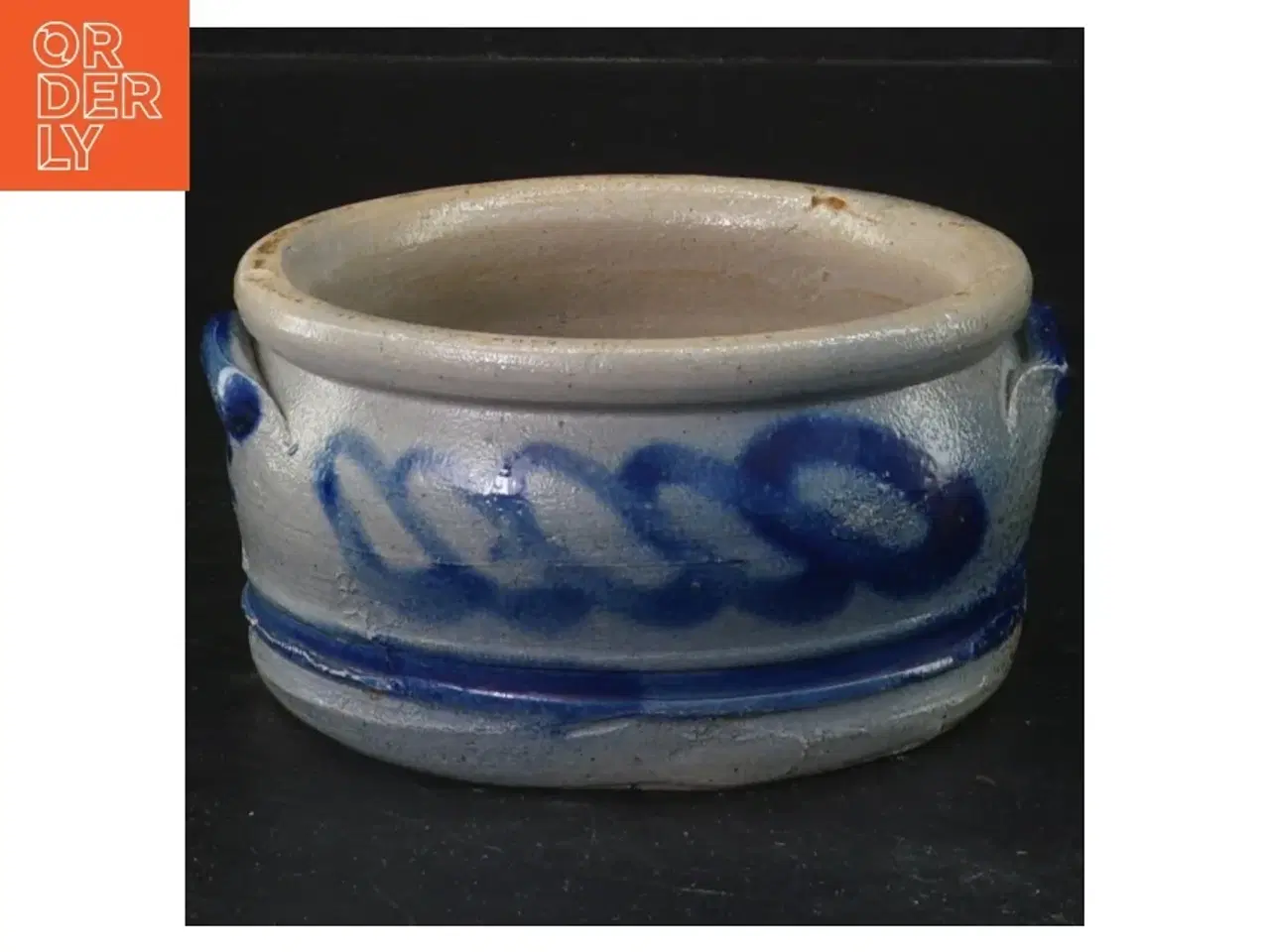 Billede 1 - Keramikskål med blå mønster (str. Ø 10x5 cm)