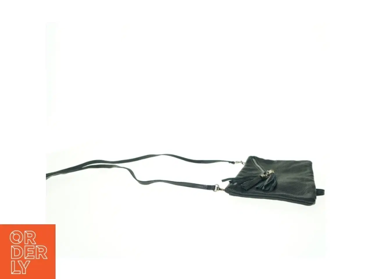 Billede 4 - Læder Taske med frynser GOD STAND UDEN BRUGSSPOR (str. 27 x 18 cm)