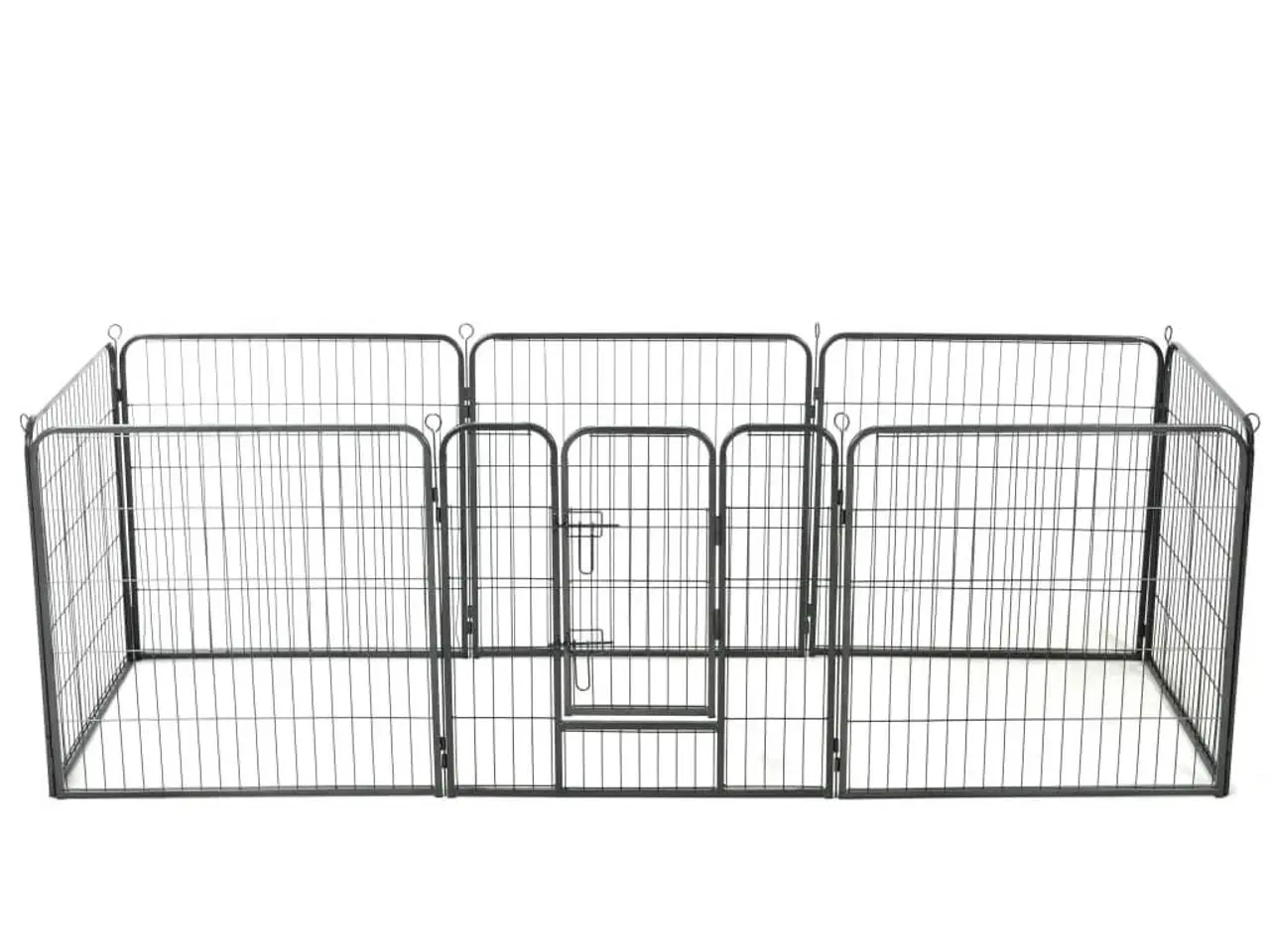 Billede 1 - Løbegård til hunde 8 paneler stål 80 x 80 sort