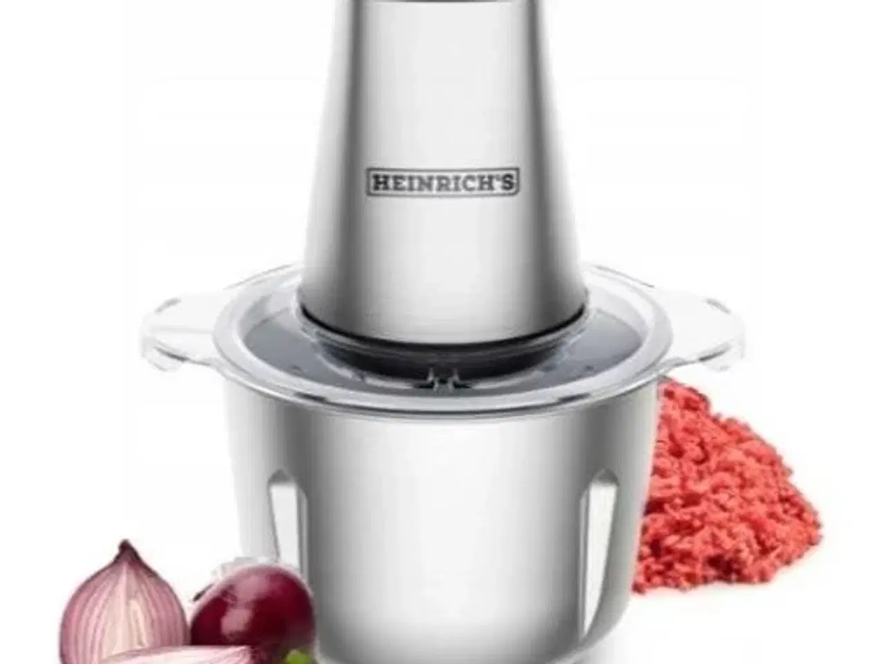 Billede 2 - Foodprocessor/mini-hakker HEINRICH'S – 2 l skål, 500 W, isknusning