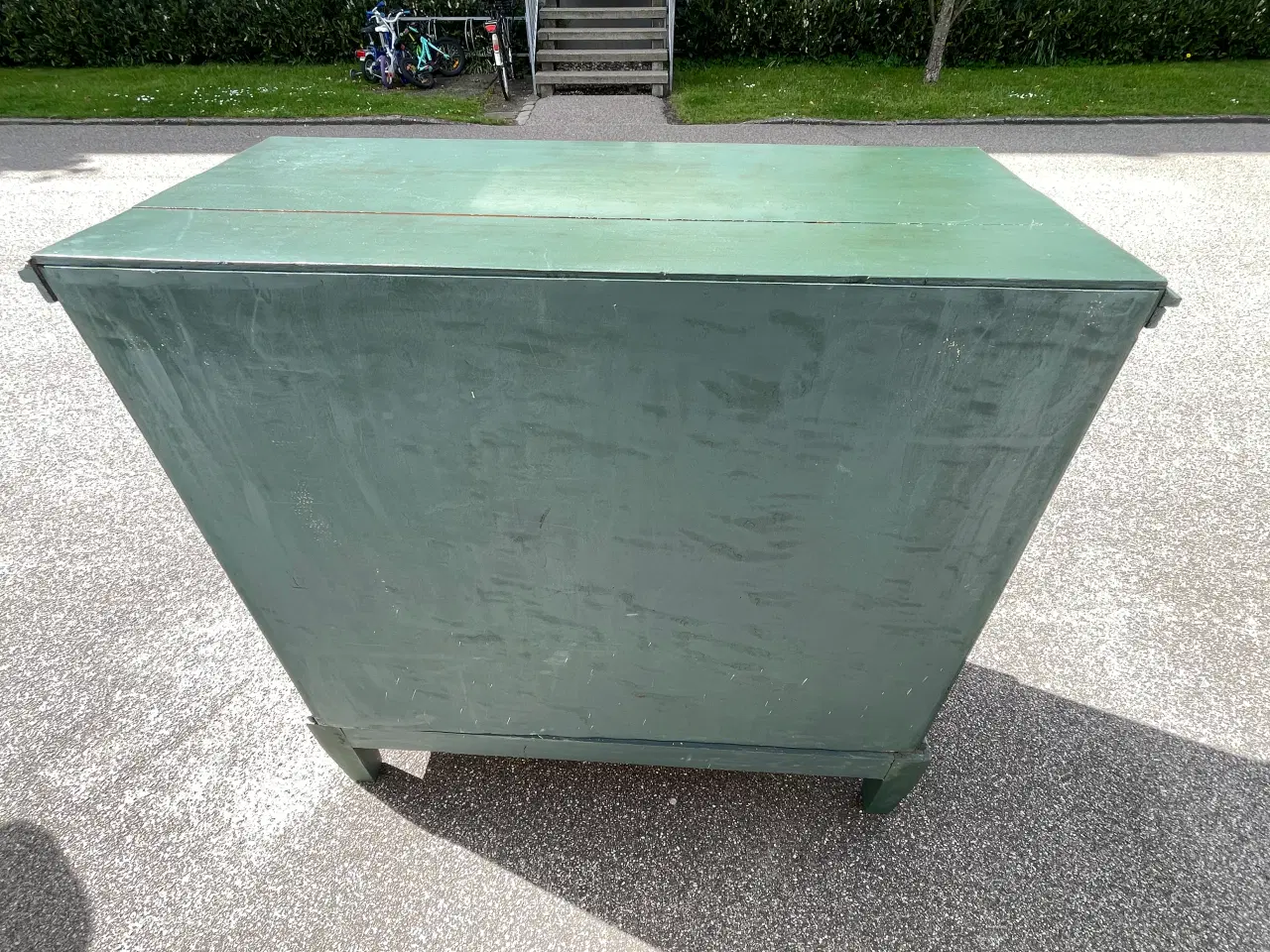 Billede 4 - Håndmalet grøn kommode i folkestil – unik vintage