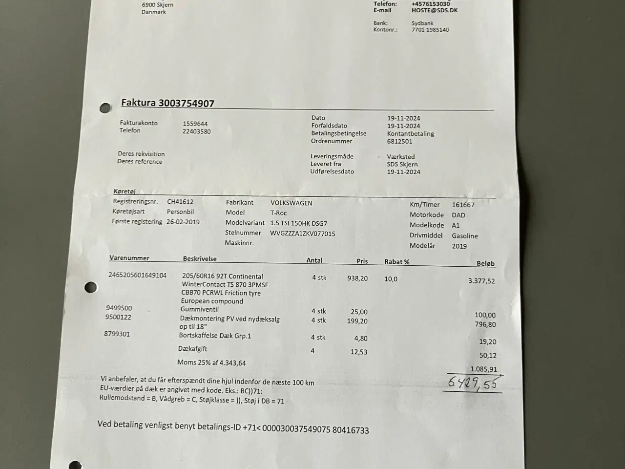 Billede 6 - Komplet vinterhjul på alufælge