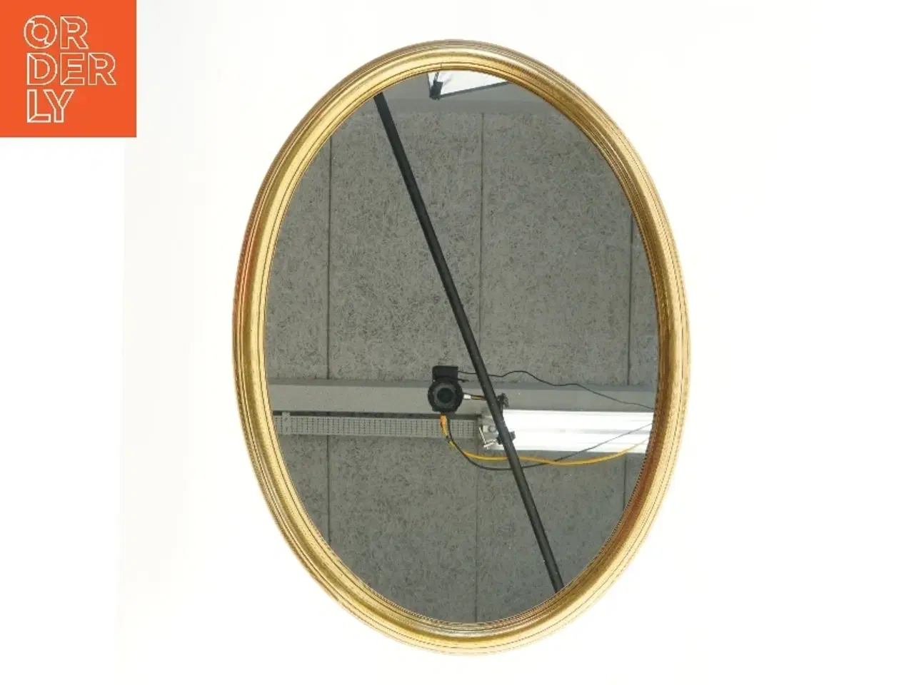 Billede 1 - Ovalt spejl med guldramme (str. 77x57 cm)