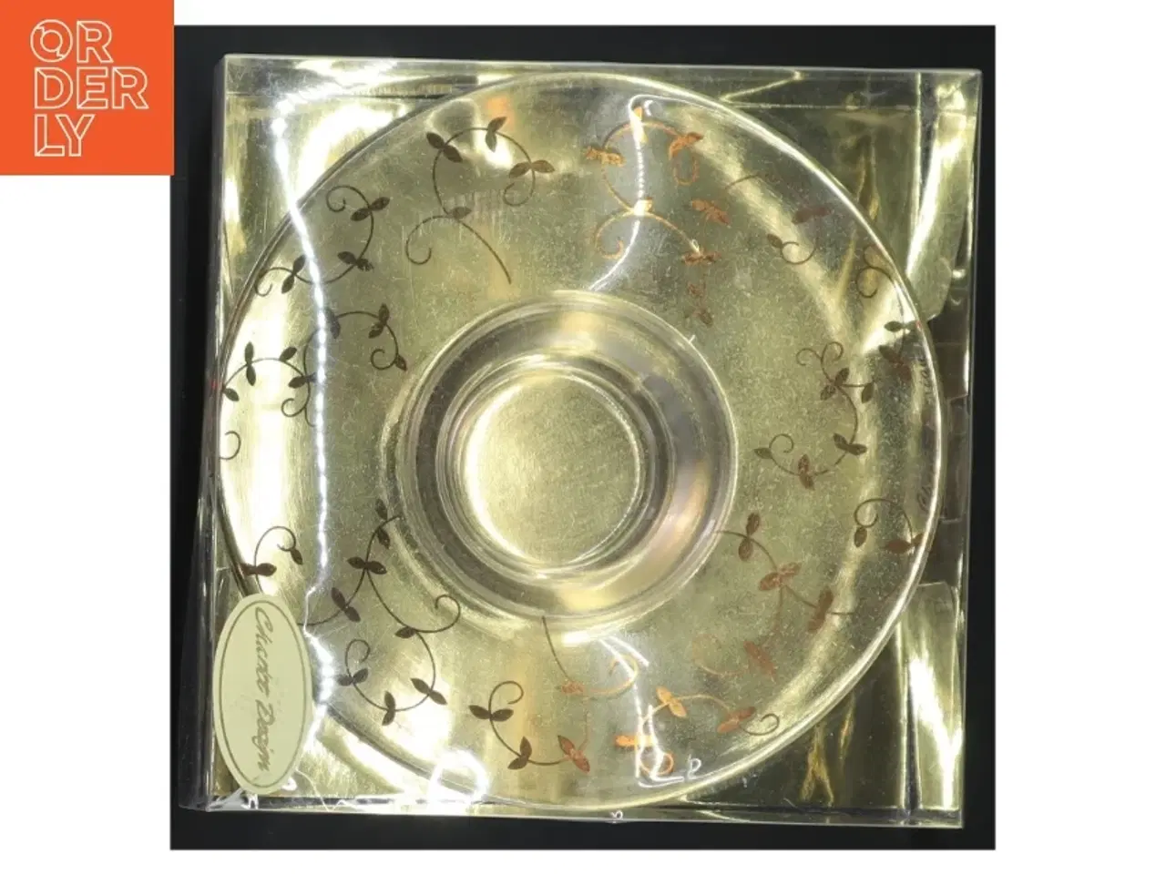 Billede 1 - Glaslysestage med dekorative motiver fra Charlot Design (str. Ø 15 cm)