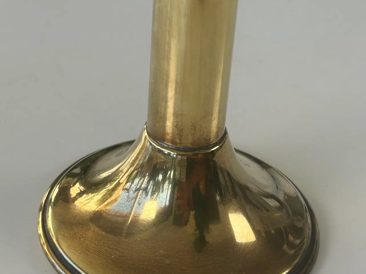 Billede 5 - Vintage messing olielampe med klar glaskuppel – el