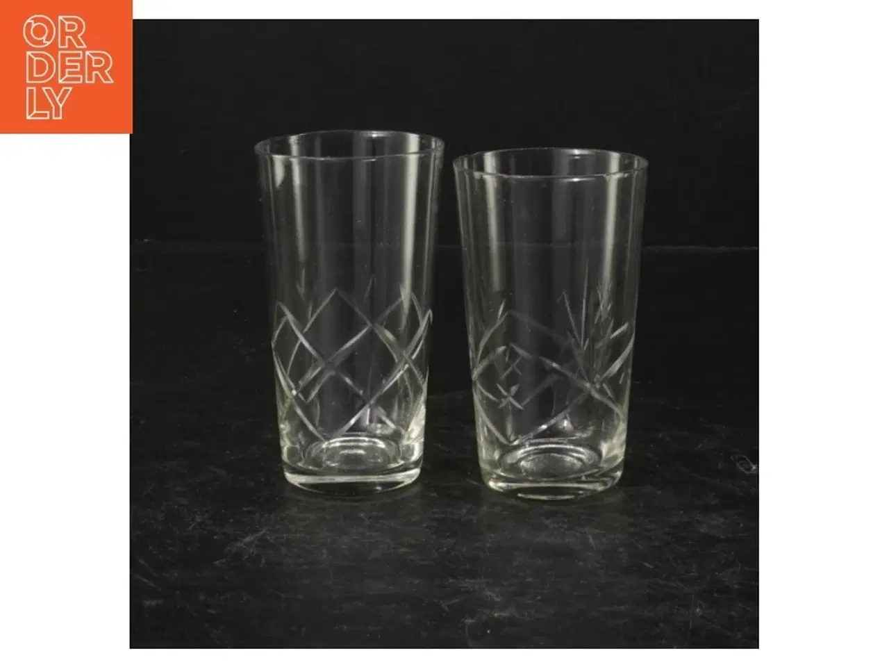 Billede 2 - Sæt af slebne glas (str. Ø. 6,5 cm. længde, 10 cm)