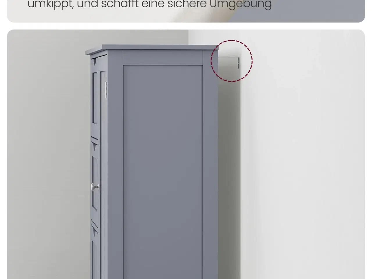 Billede 6 - Badeværelsesskab gulv – VASAGLE, 3 skuffer, justerbar hylde, fritstående, 30 × 60 × 80 cm, duegrå