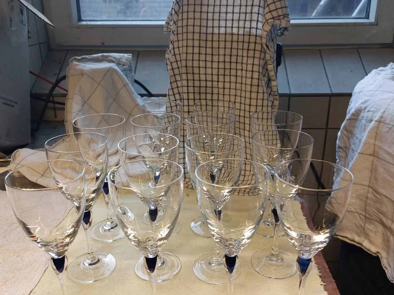 Billede 3 - Blå dråbe krystalglas