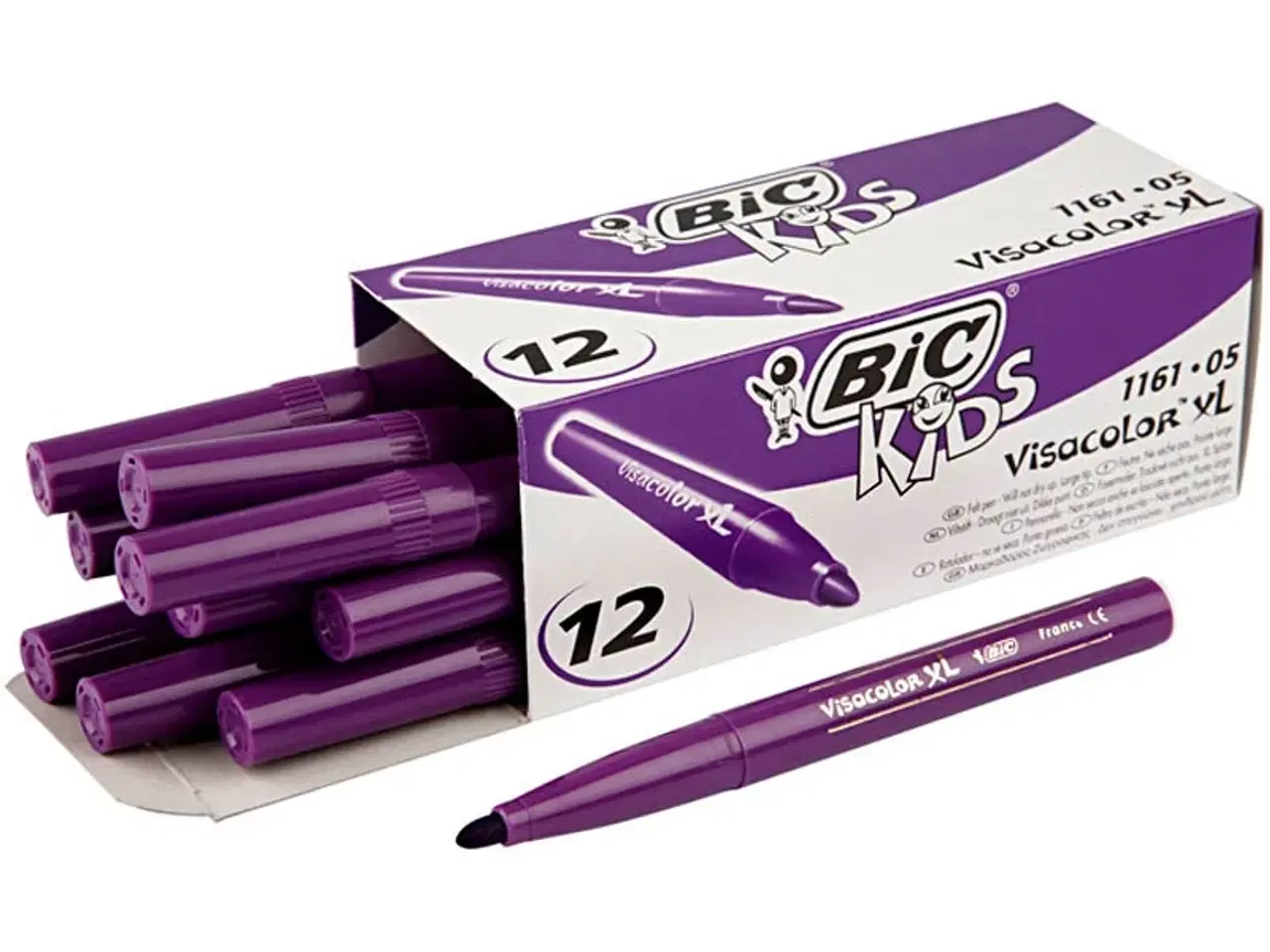Billede 1 - BIC Visa Color Tusch Mørk Lilla 3 mm - 12 stk.