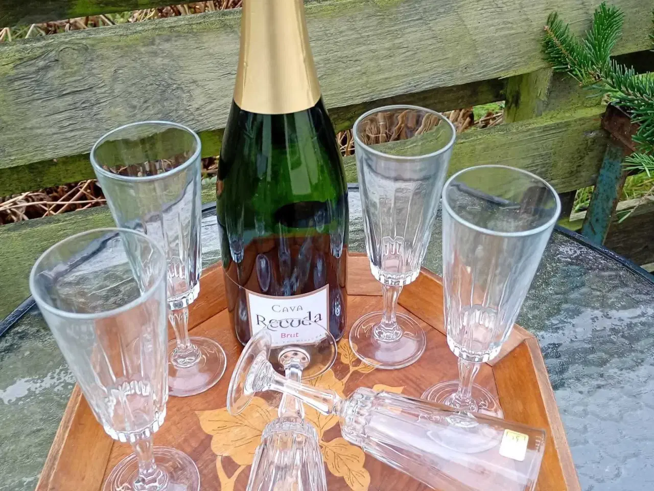 Billede 1 - Franske vintage champagne glas 