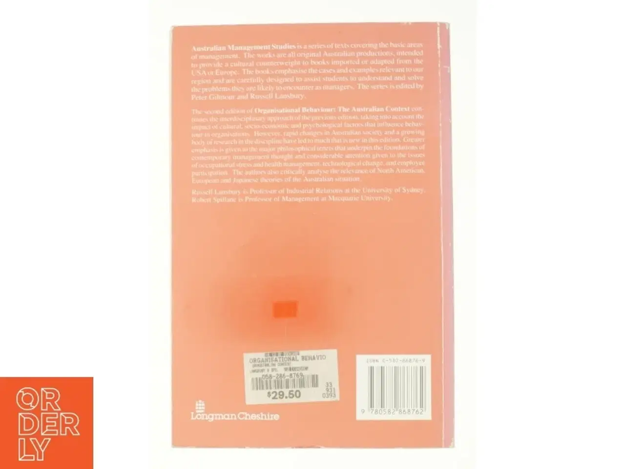 Billede 2 - Organisational behaviour af Russell D. Lansbury og Robert Spillane fra Bog