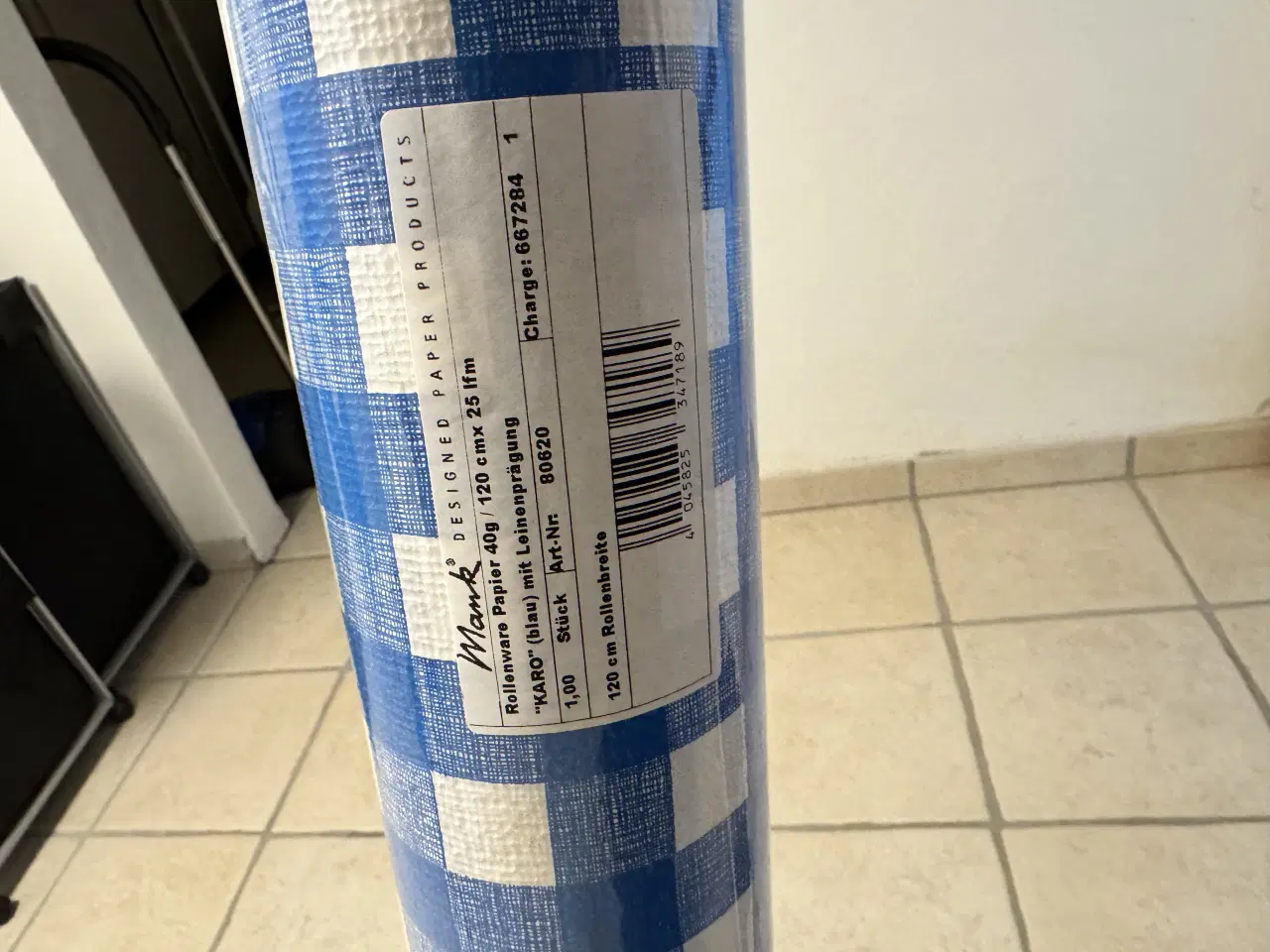 Billede 2 - Papirsduge i blå og hvide tern