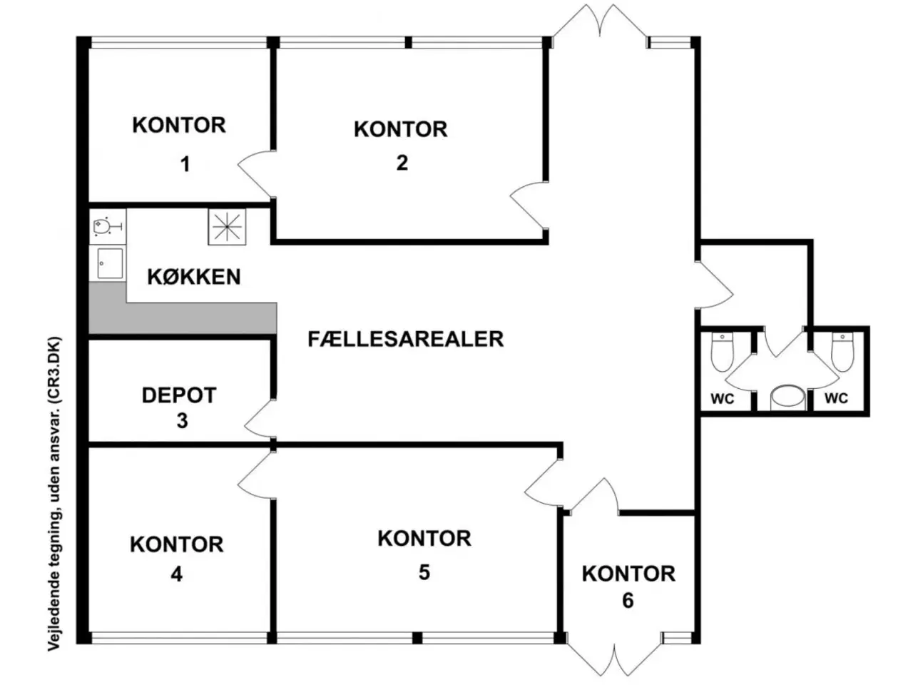 Billede 5 - Attraktivt kontor i Filmbyen – inkl. møblerede fællesarealer. køkken og parkering
