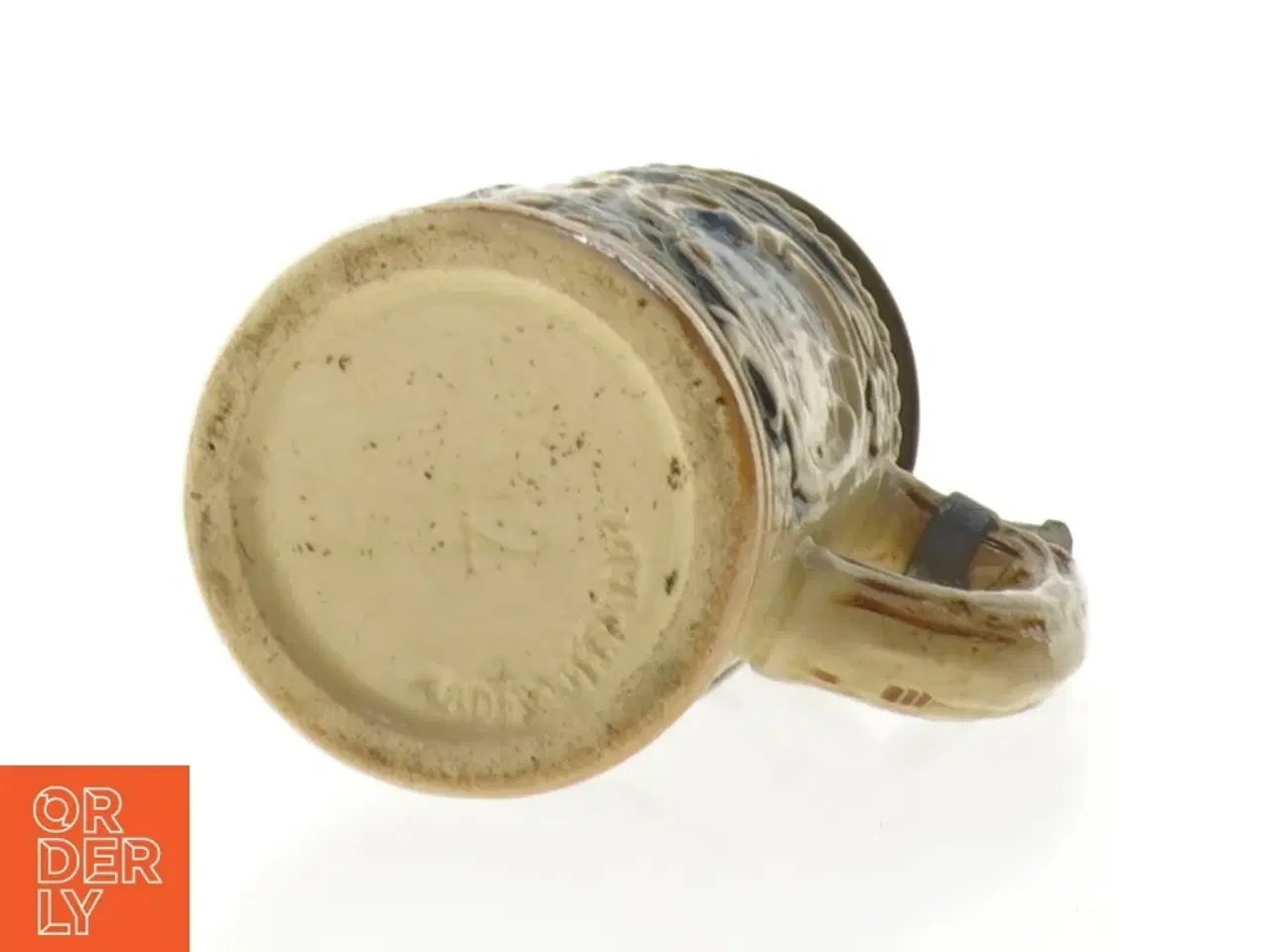 Billede 6 - Keramisk ølkrus med tinlåg (str. 14 x 9 x 6 cm)