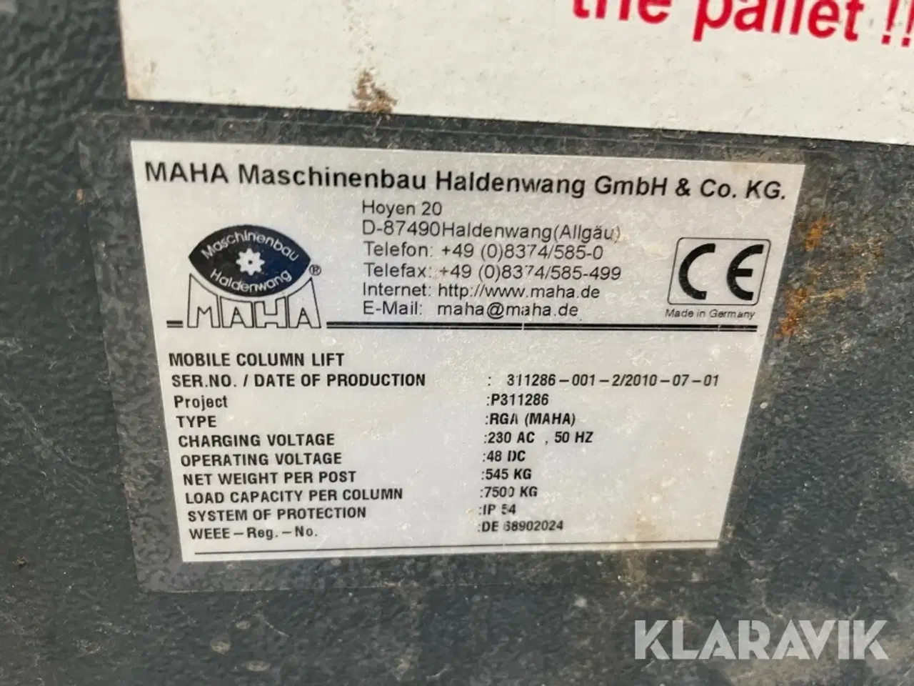 Billede 4 - 4-søjlet mobil lift Maha RGA til lastbil