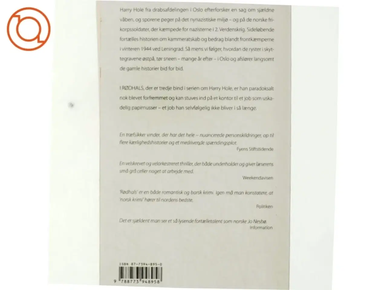 Billede 3 - Rødhals af Jo Nesbø (Bog)