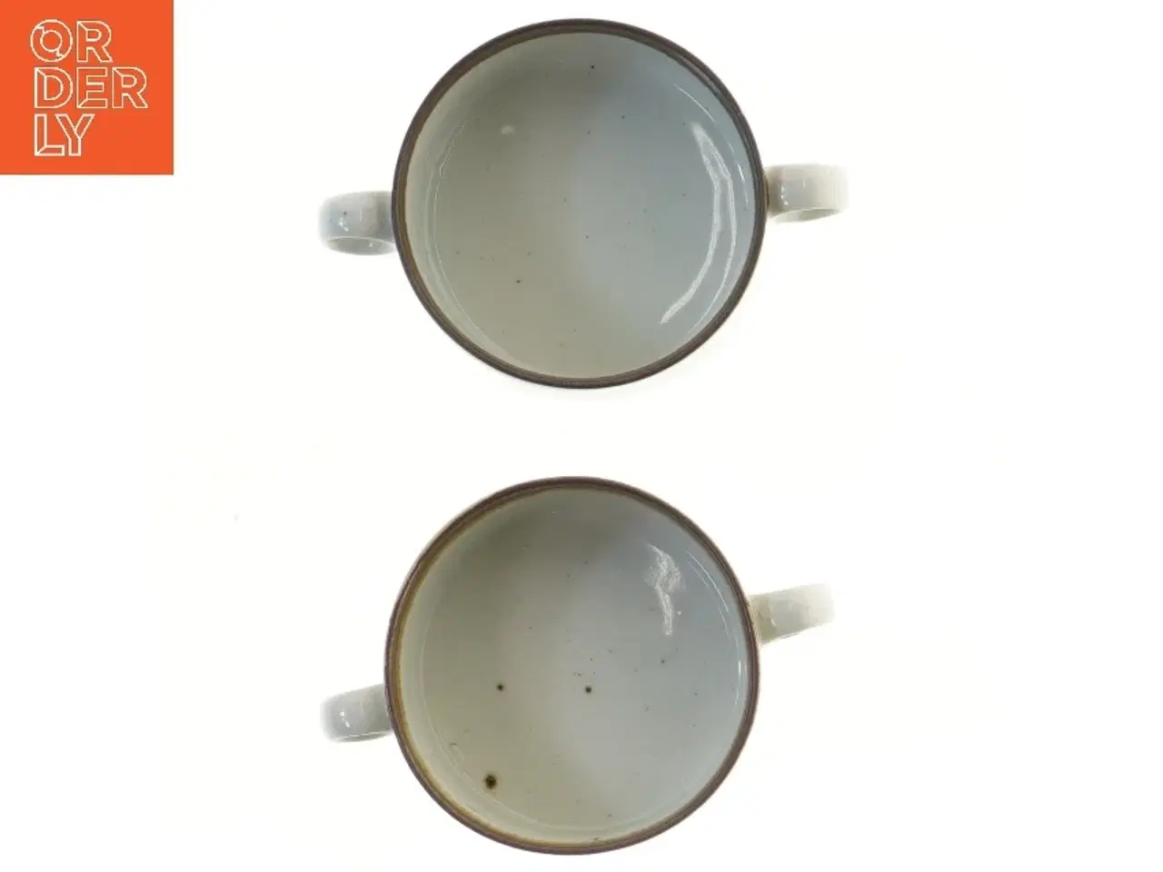 Billede 2 - Sæt af to hvide suppeskåle med håndtag fra Dansk (str. Ø 12x5 cm)