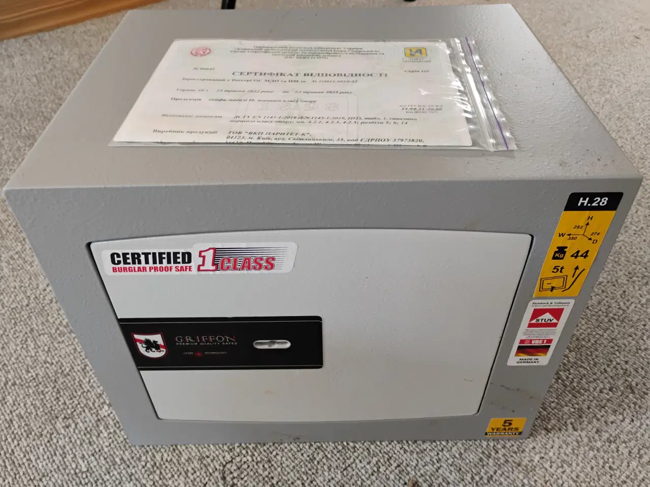 Billede 1 - Griffon Safex 60 Burglar Proof Safe Grå Metal