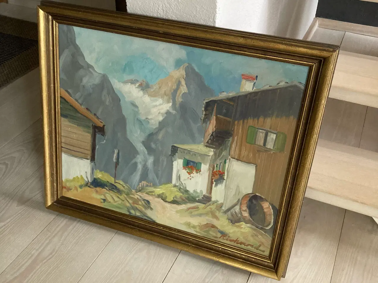 Billede 4 - Maleri olie på lærred, signeret "Richmond" landsk