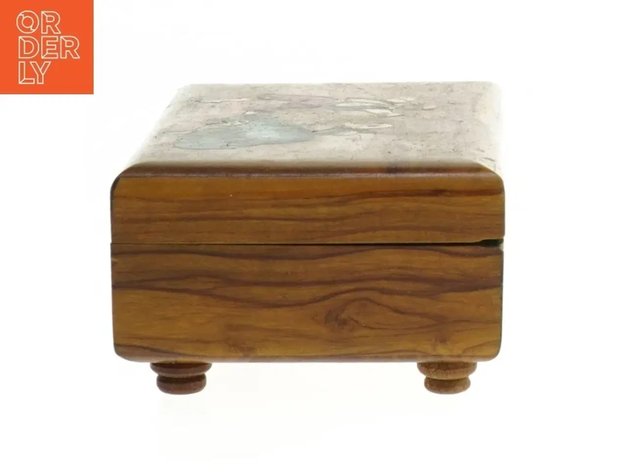 Billede 4 - Træ æske med spejl (str. 13,5x5 cm)