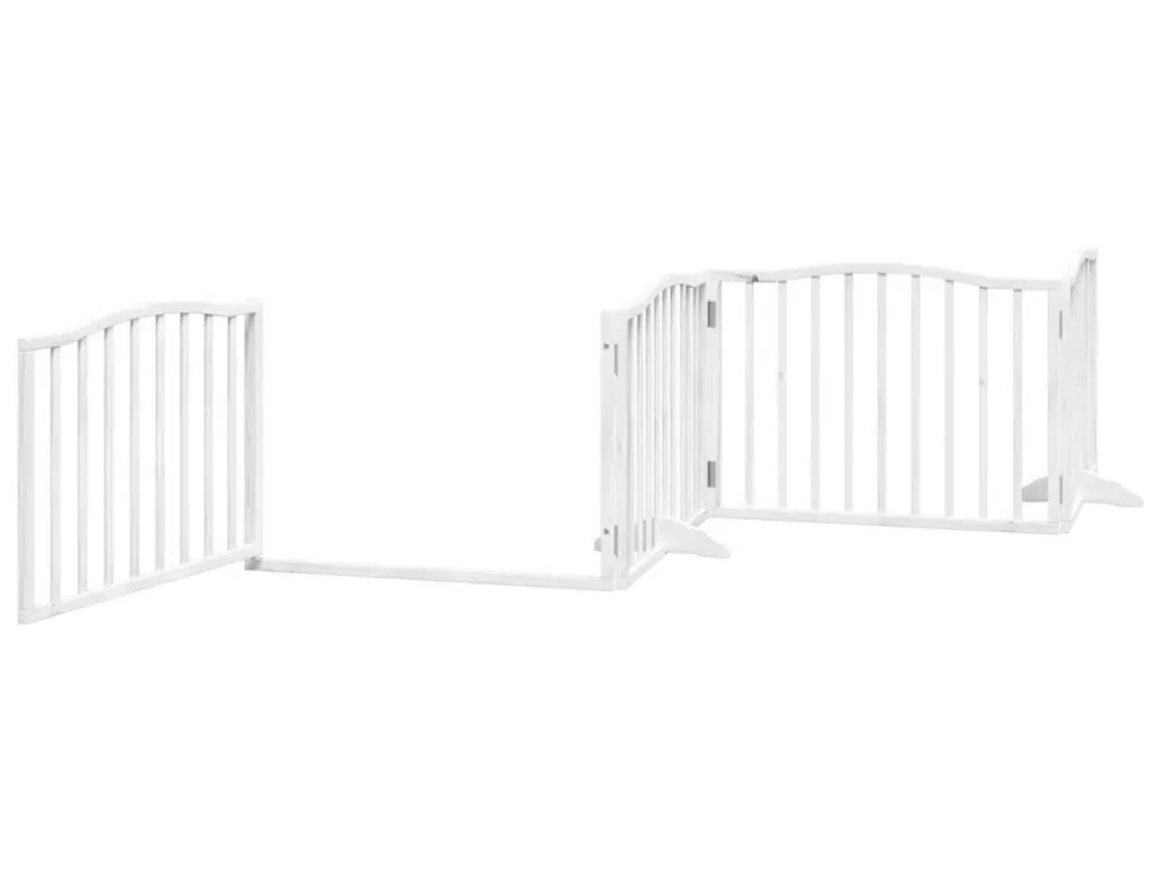 Billede 4 - Hundelåge med dør 4 paneler 320 cm foldbar poppeltræ hvid