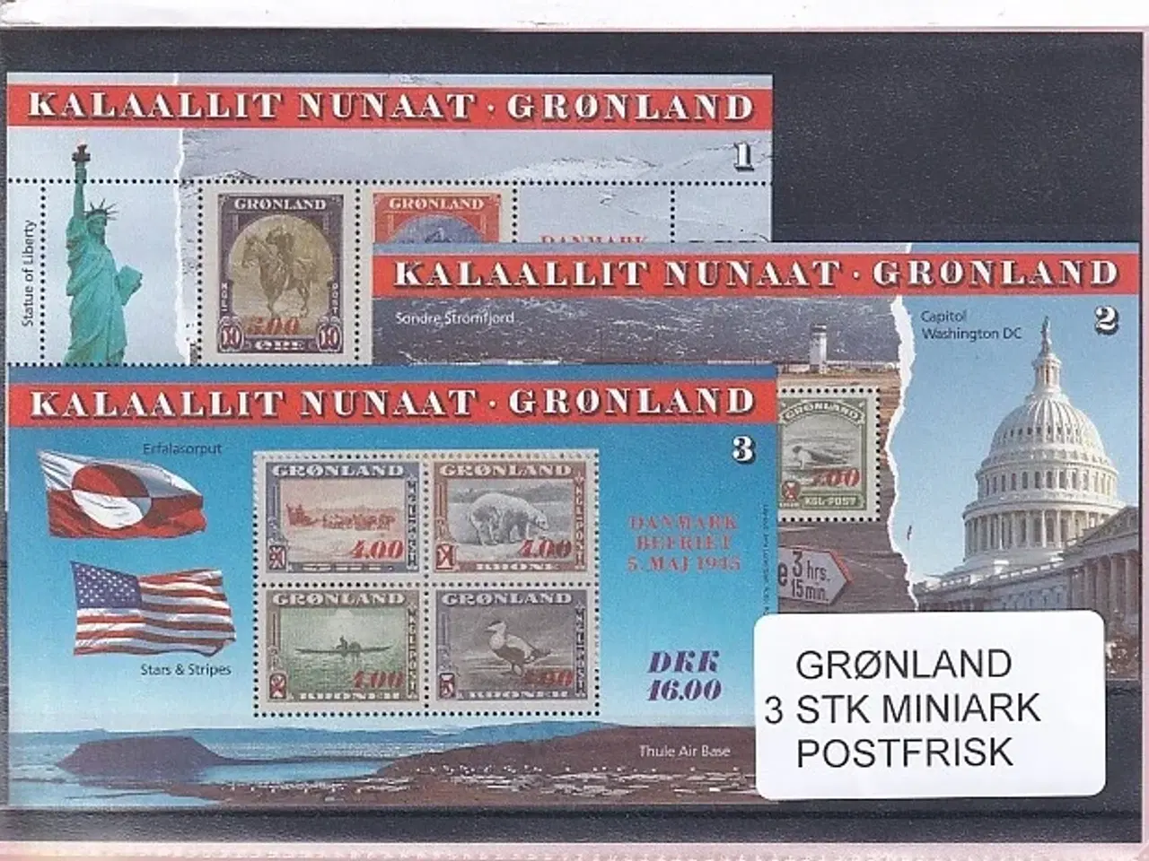 Billede 1 - Grønland - 3 Miniark - Postfrisk