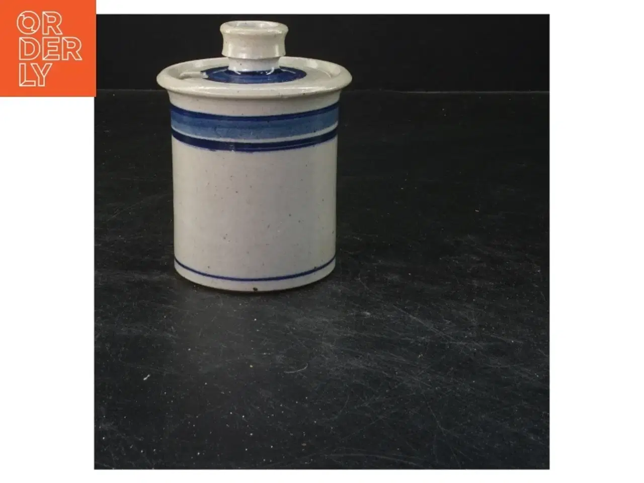 Billede 1 - Keramik krukke med låg fra Hanne Stentøj (str. 12x8 cm)