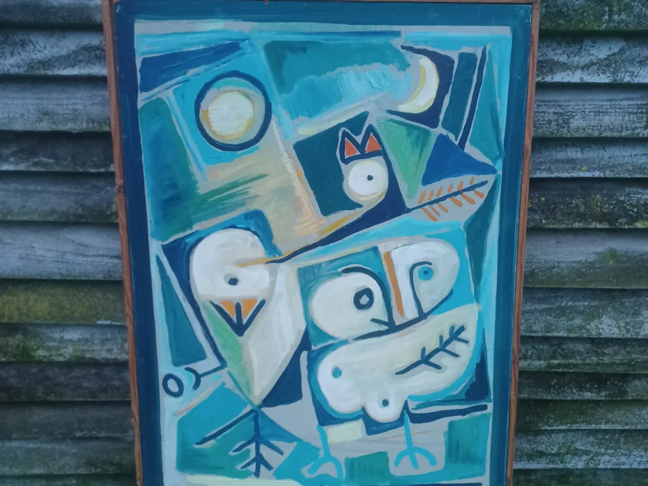 Billede 1 - "Tegn i blåt" flot maleri af Ole Dencker