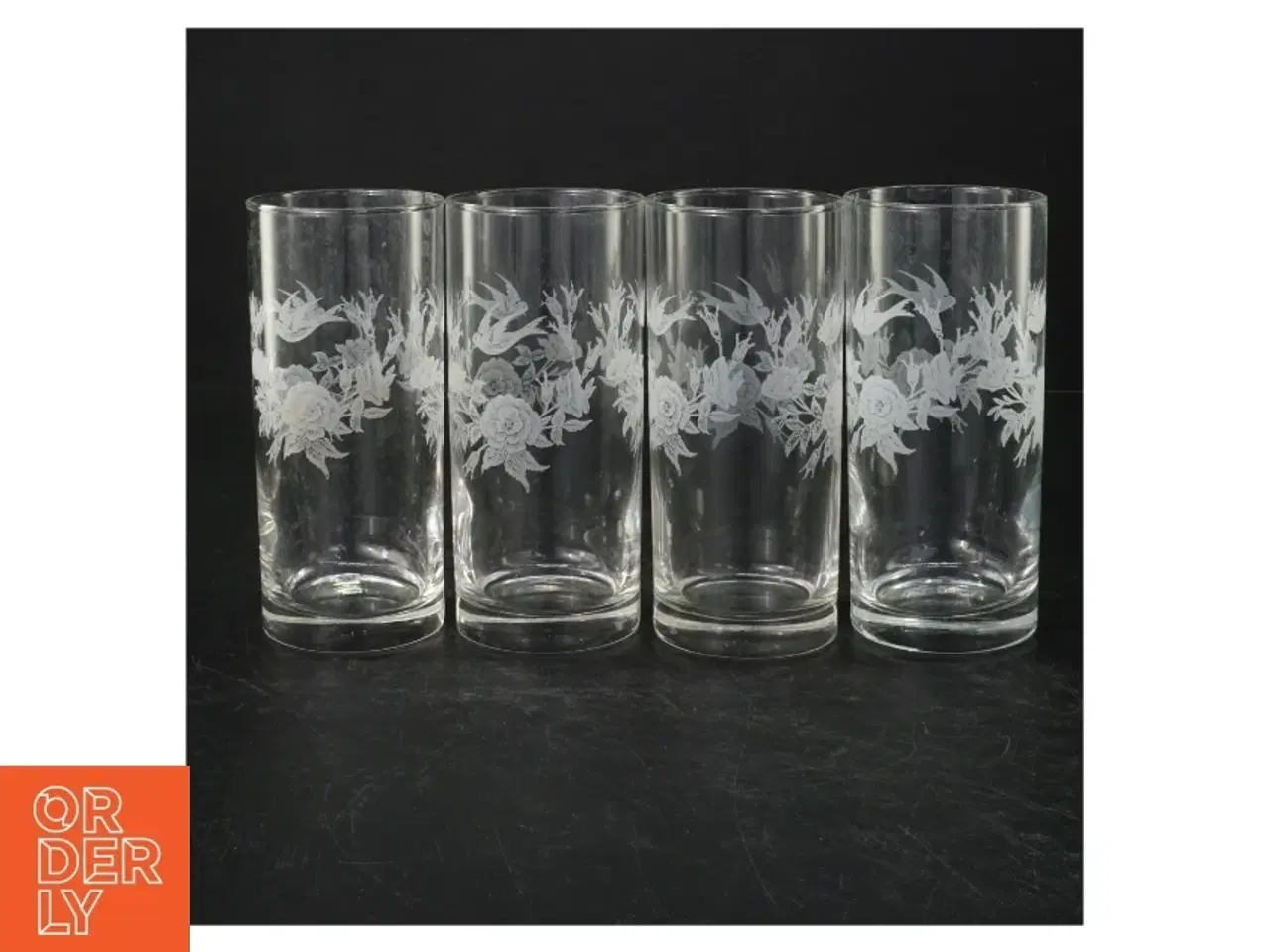 Billede 1 - Dekorerede glas vaser (str. Ø 7 cm. længde, 14,5 cm)