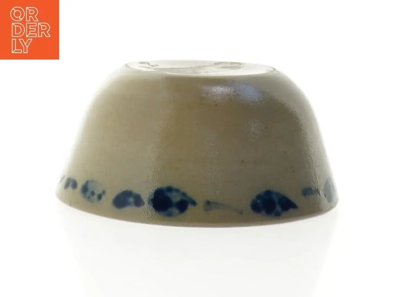 Billede 3 - Håndlavet Saltglaseret Keramikskål med blåt mønster (str. 13 x 6 cm)