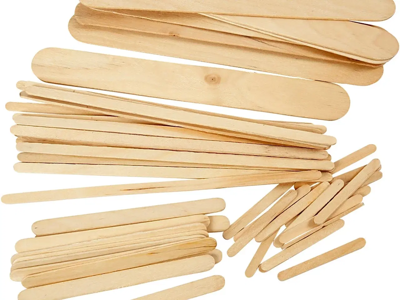 Billede 1 - Ispinde, L: 5,5+11,5+19+20 cm, B: 6+10+25 mm, natur, 4250stk./ 1 pk.