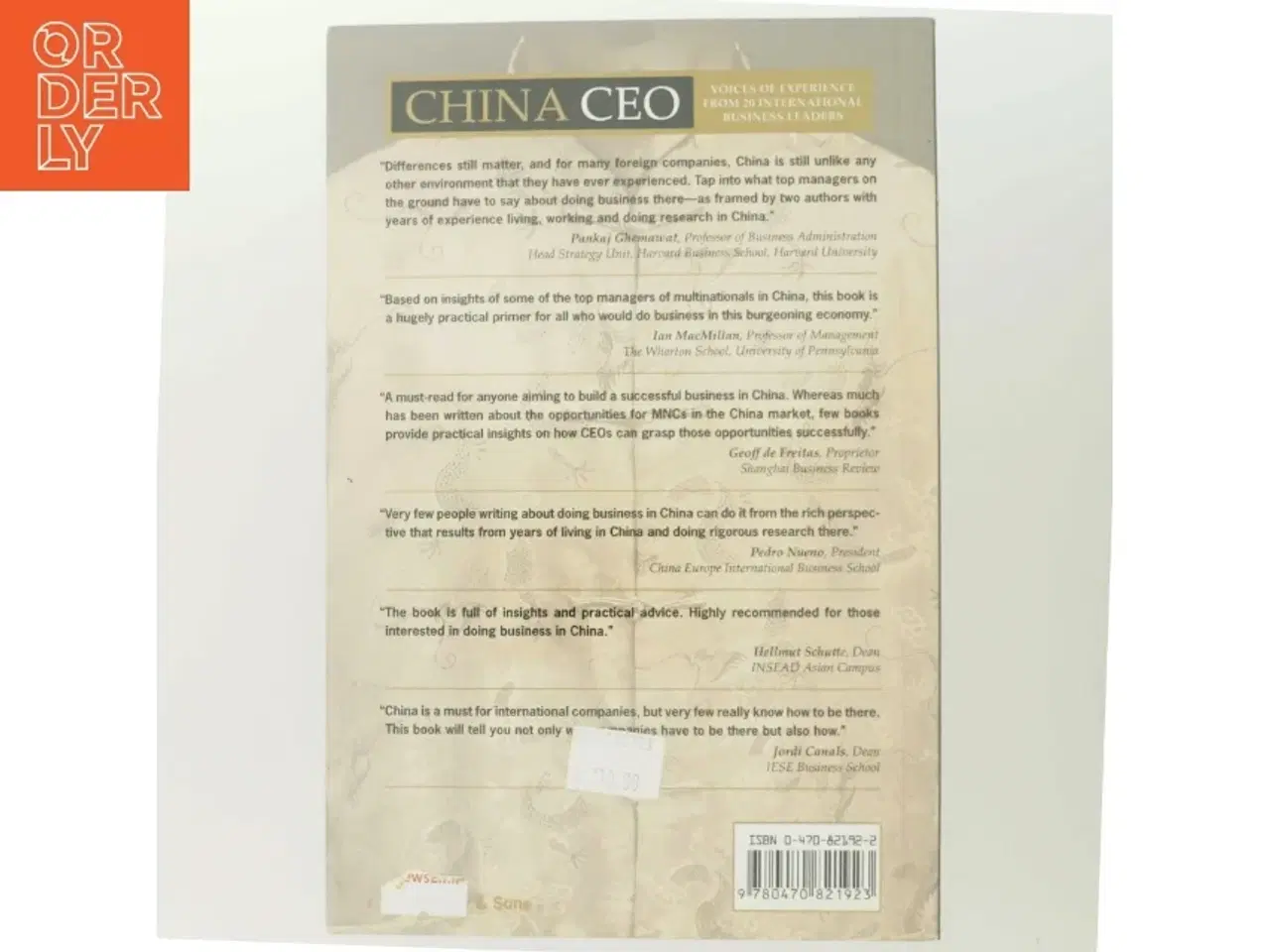 Billede 3 - China CEO : voices of experience from 20 international business leaders af Juan Antonio Fernandez (Bog)