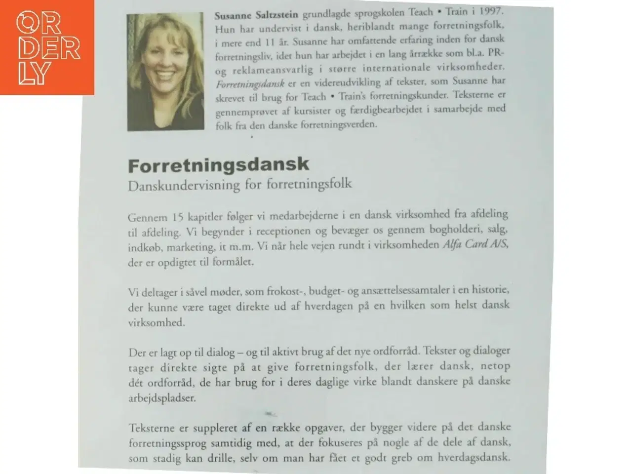 Billede 3 - Forretningsdansk : danskundervisning for forretningsfolk af Susanne Saltzstein (Bog)