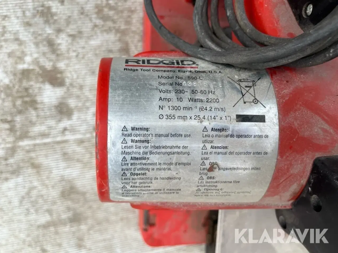 Billede 4 - Metal rundsav Ridgid 590-L