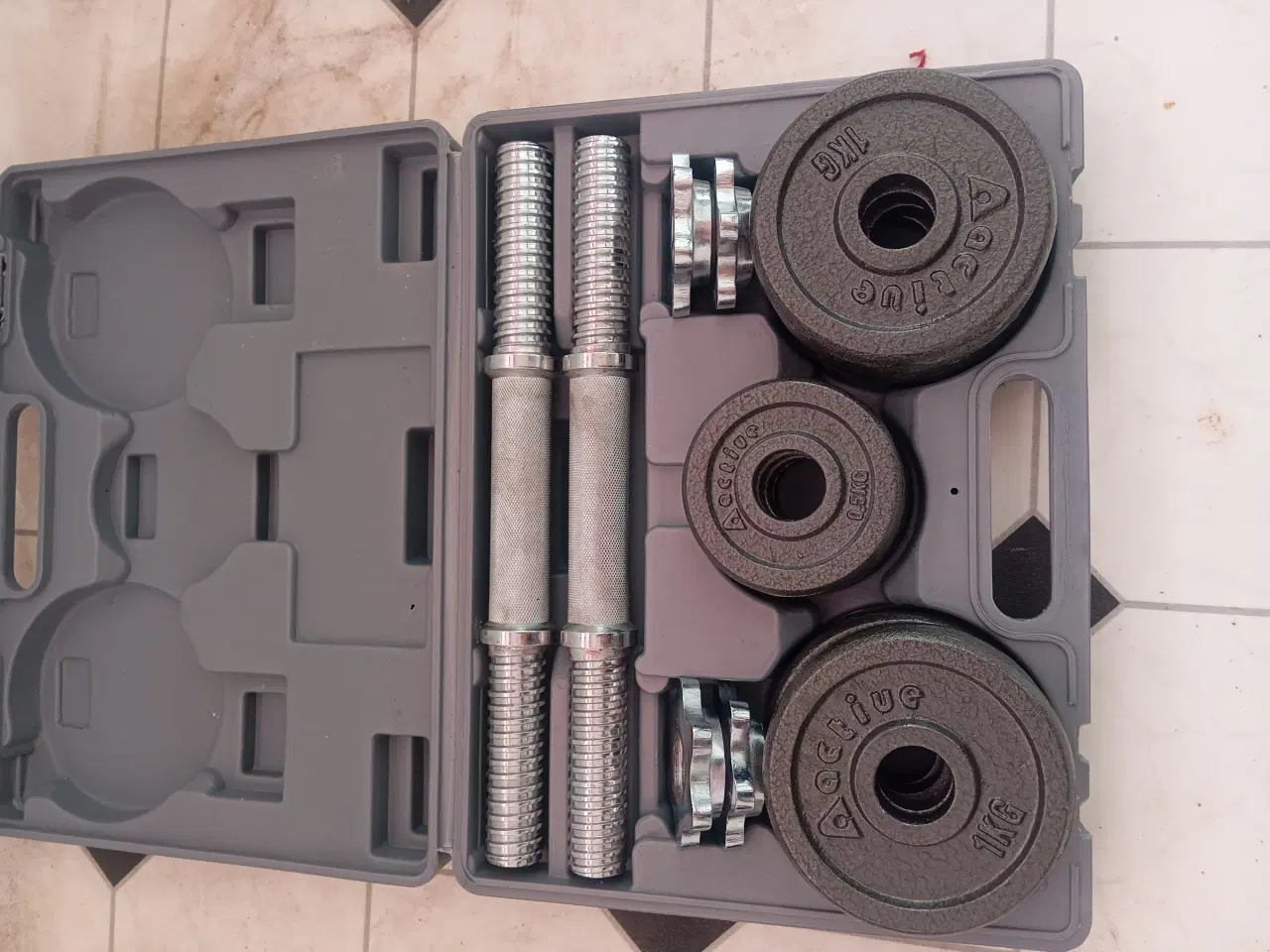 Billede 1 - Active håndvægtsæt 15 kg med vægtskiver i kuffert