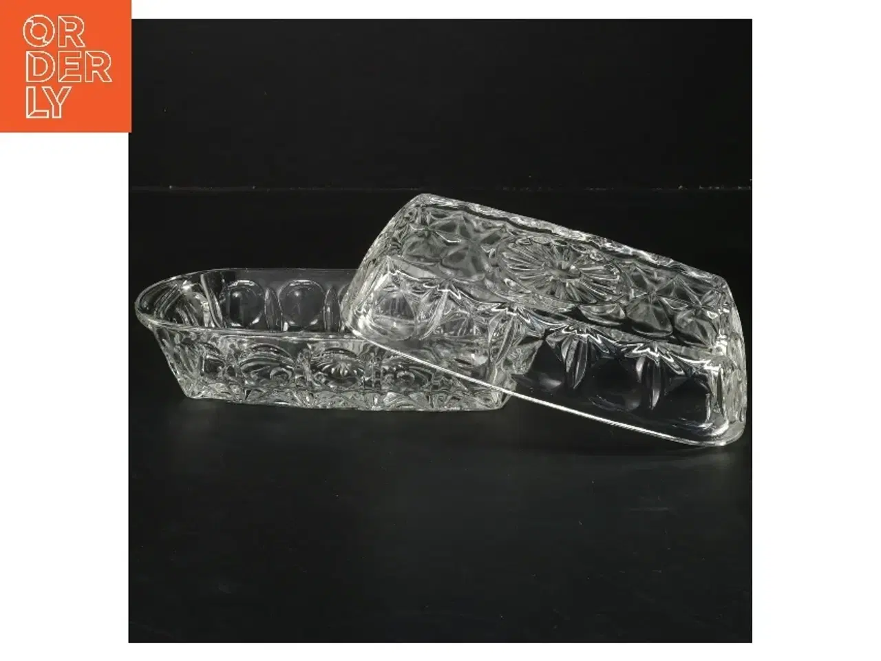 Billede 2 - Glas smørfad med låg (str. 19 cm)