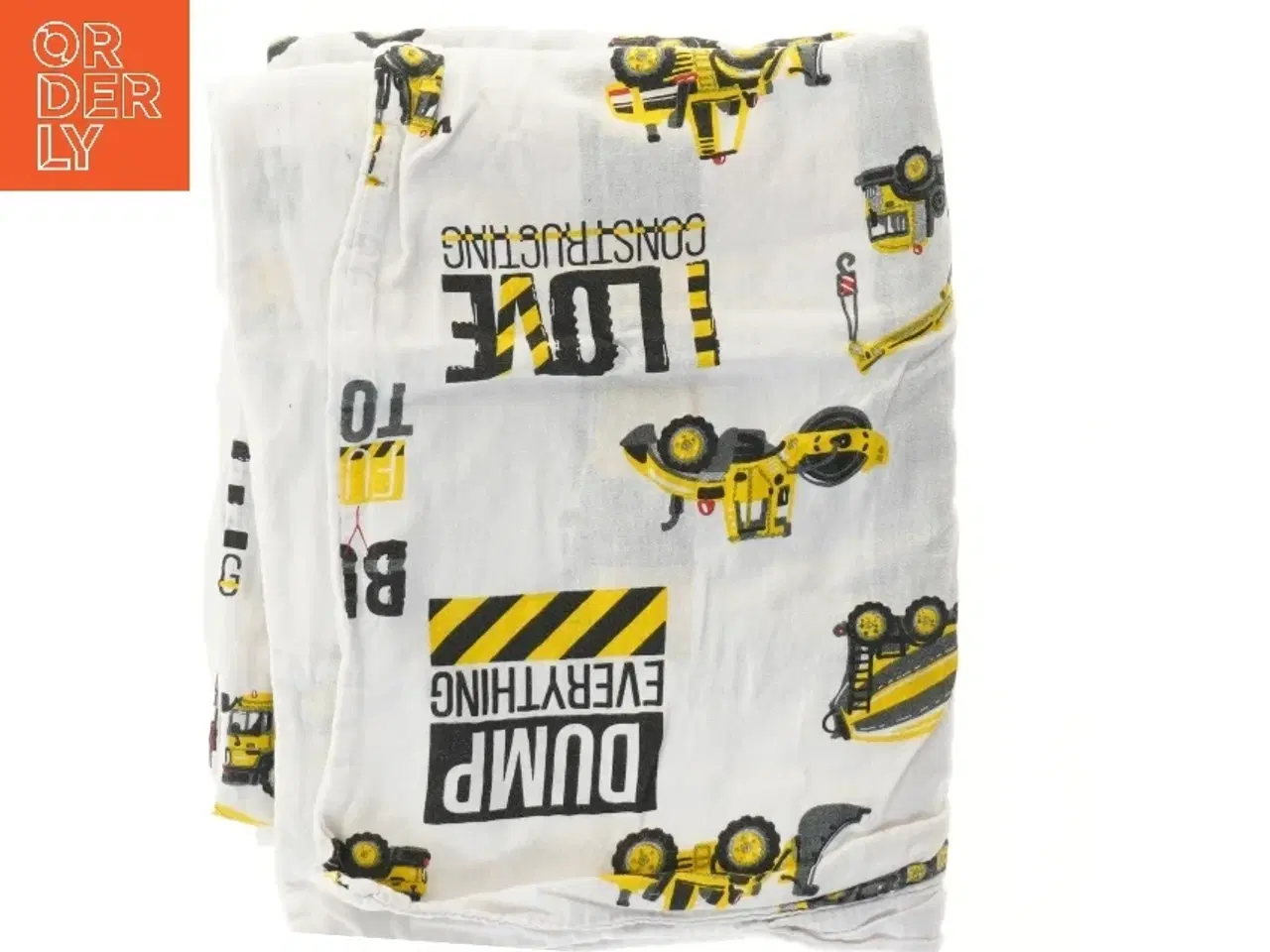 Billede 2 - Børnesengetøj med gravemaskiner (str. pude 43x40, dyne 92x120 cm)