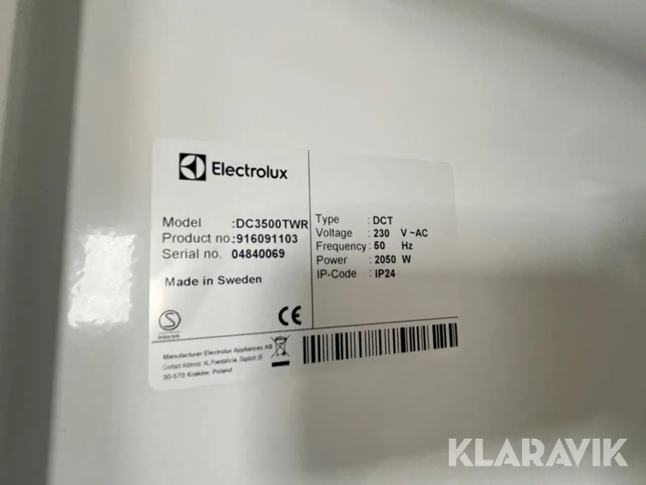 Billede 12 - Tørreskab Electrolux DC3500TWR 1 styk