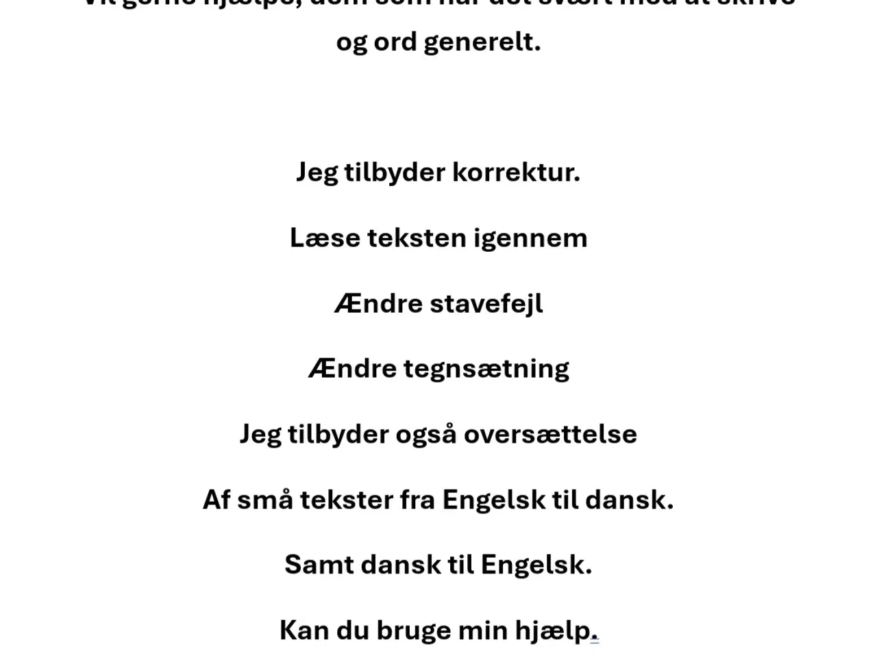 Billede 1 - Hjælp til Korrektur 