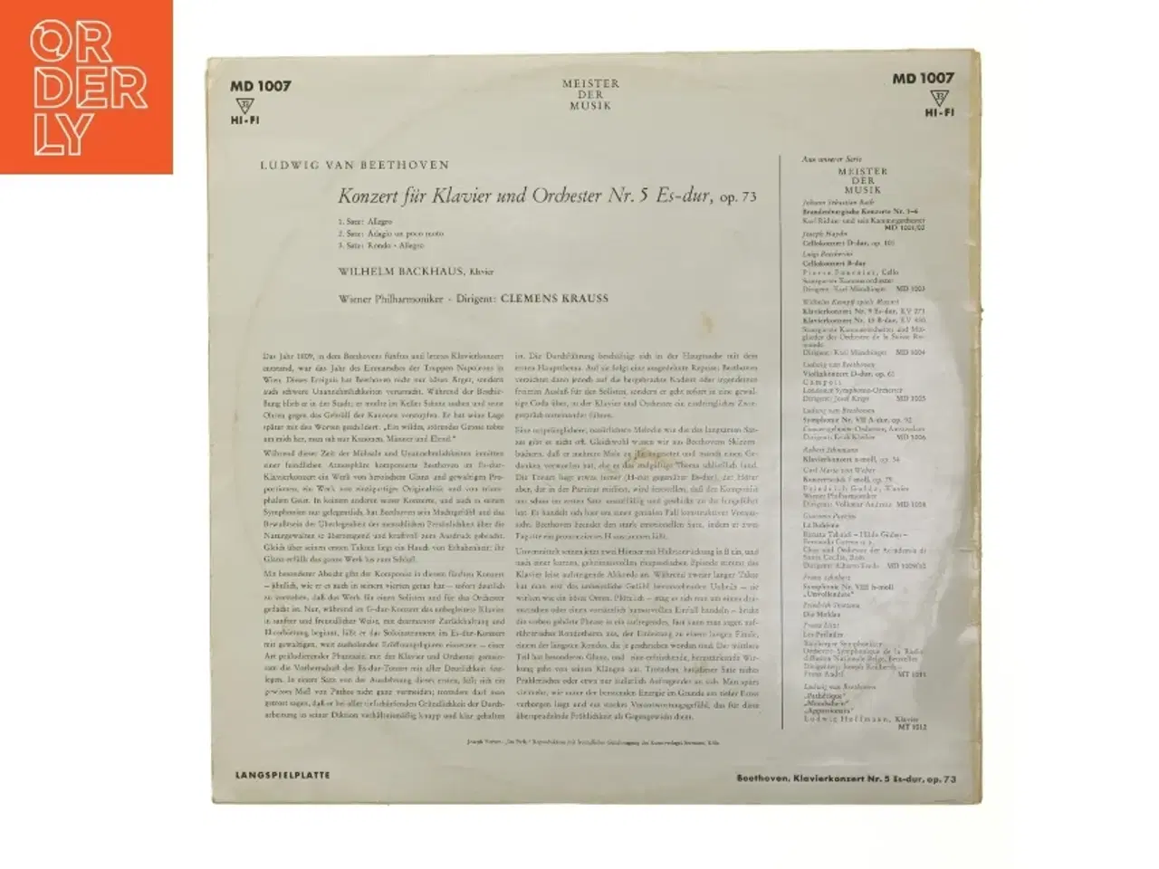 Billede 3 - Beethoven Klavierkonzert Nr. 5 LP fra Decca