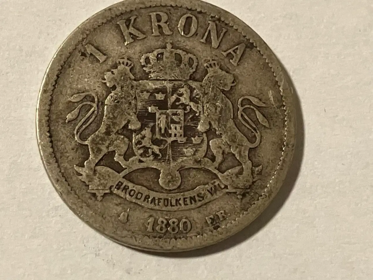 Billede 1 - 1 Krona 1880 Sweden - Silver