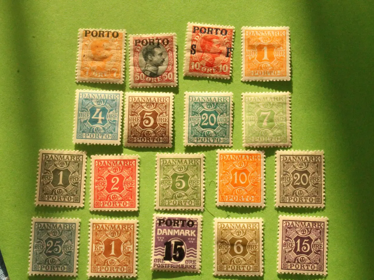 Billede 1 - DK Porto, postfriske, 18 forskellige