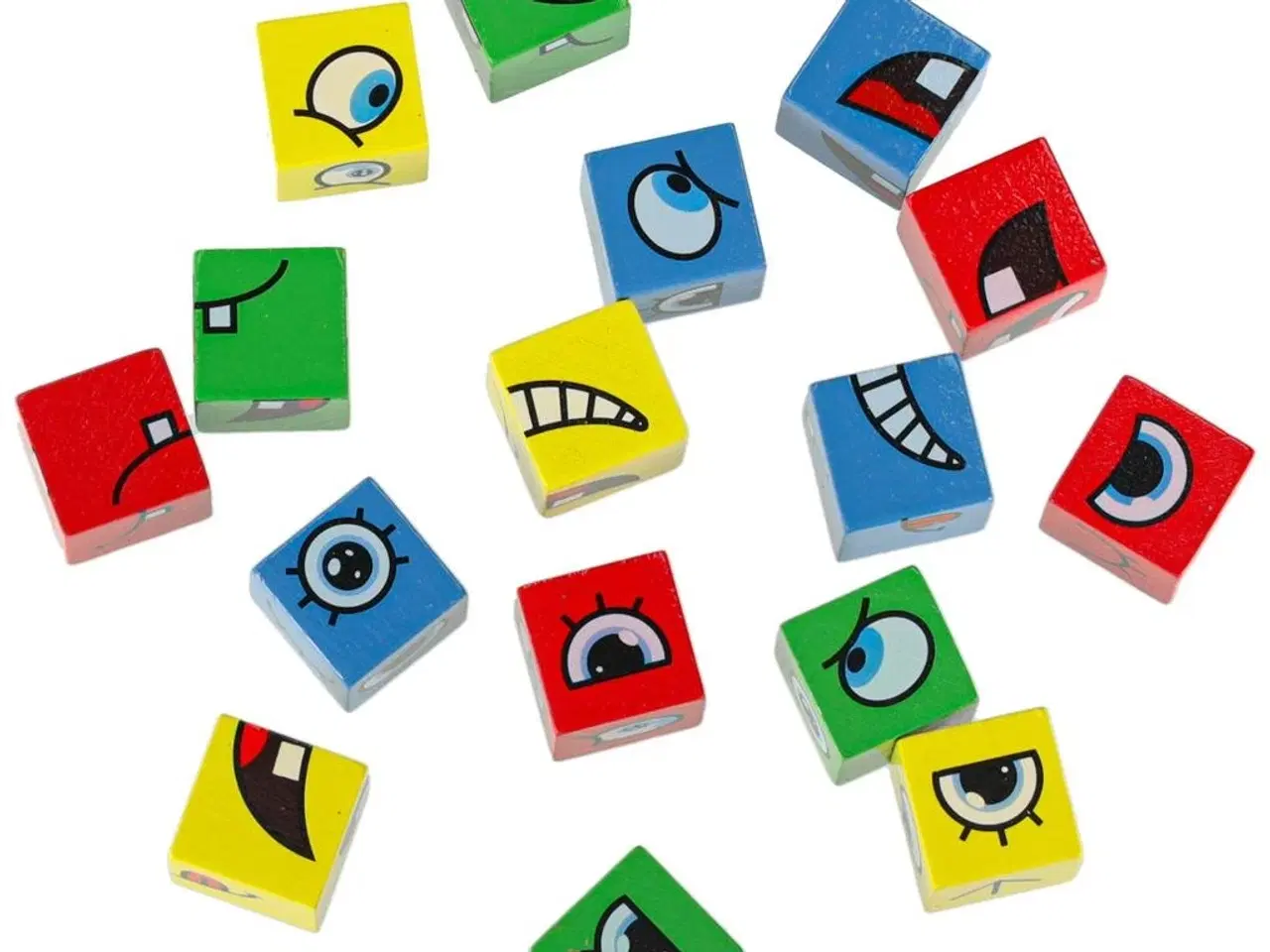 Billede 8 - Puslespil med skiftende ansigter – kreative klodser og kort (64 kort, 16 klodser)