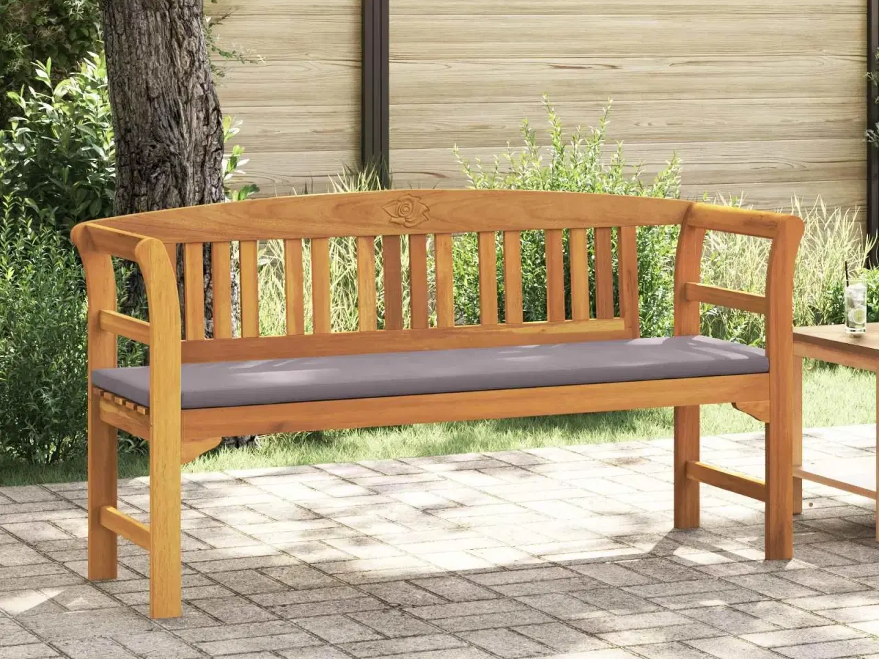 Billede 1 - Bænk Naturlig Olie Finish 157 x 46 x 82,5 cm Massivt Akacietræ