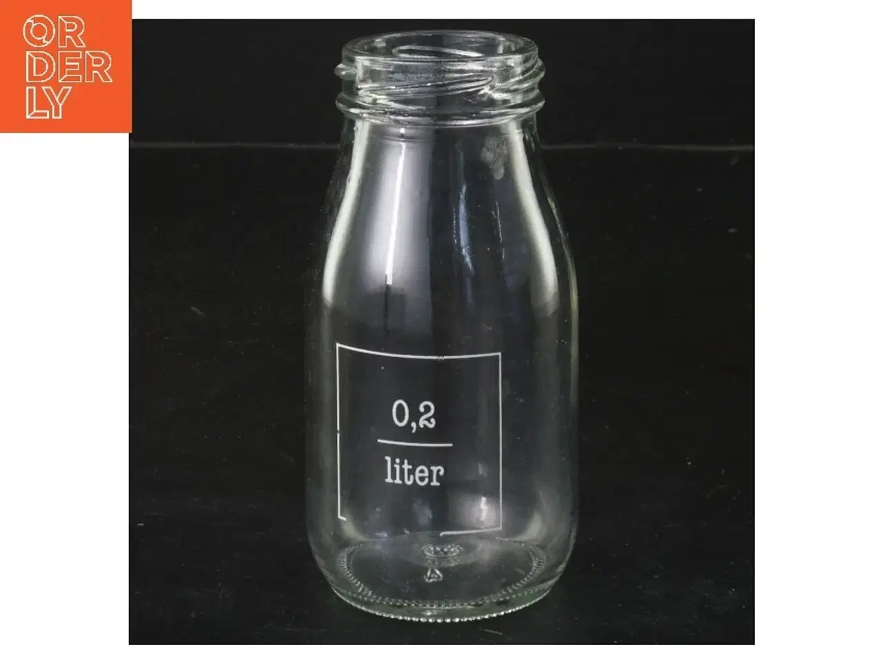 Billede 1 - Glasflaske 0,2 liter (str. Ø 4,5 cm længde 12,5 cm)