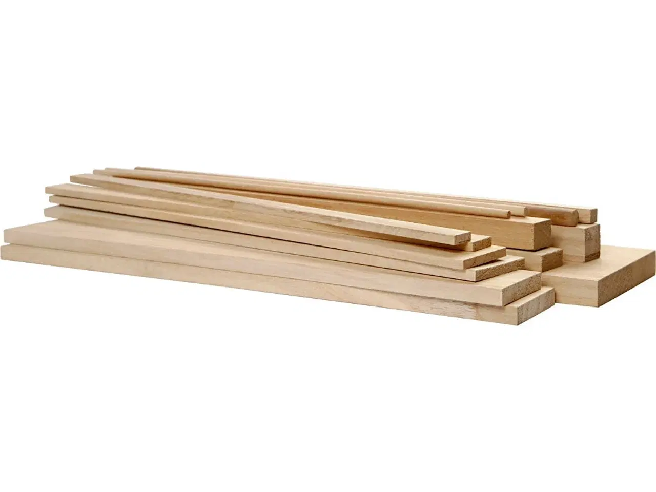 Billede 1 - Trædele, L: 37 cm, B: 1,5-10,5 cm, 194stk./ 1 pk.
