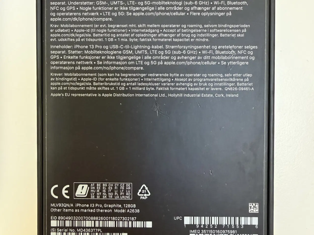 Billede 4 - Flot iPhone 13 Pro uden ridser 128 tb med tilbehør