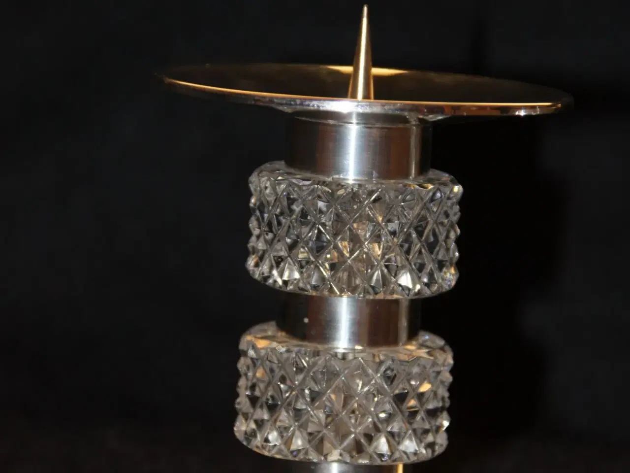 Billede 3 - 2 lysestager i sterling sølv med glas