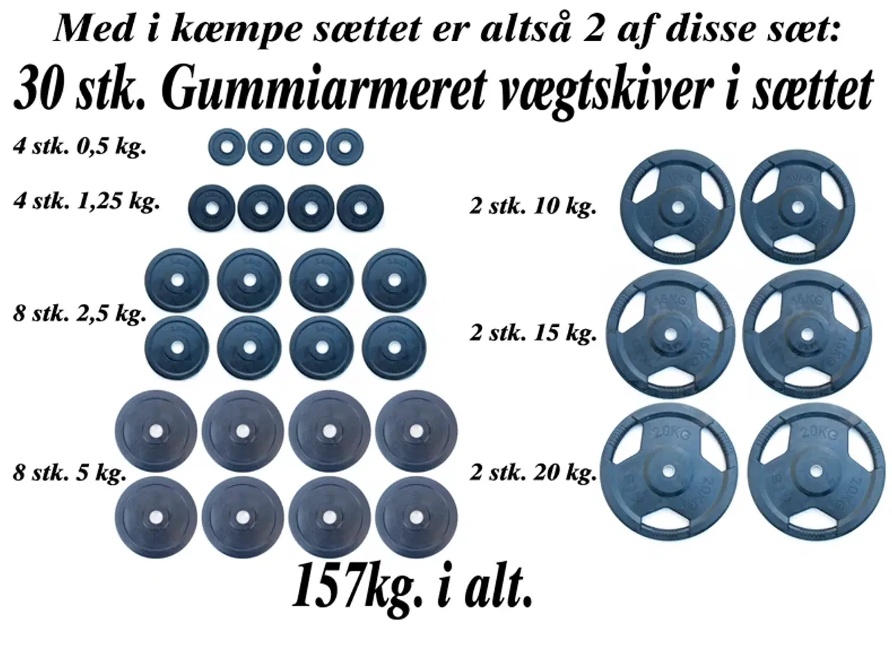 Billede 2 - Træning station, stort sæt m. 314kg. vægtskiver.