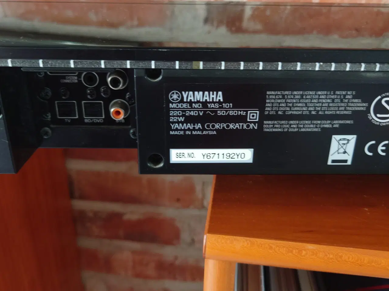 Billede 5 - Yamaha YAS-101 Soundbar med indbygget subwoofer 